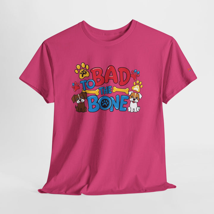 Bad to the Bone Dog Lover T-Shirt - Paw Print Graphic Tee