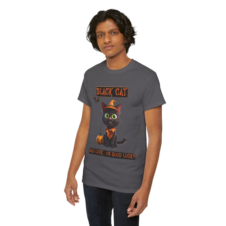 Black Cat, Bad Luck... Or Good Luck? Customized Gildan Unisex Heavy Cotton Tee - brillasTU