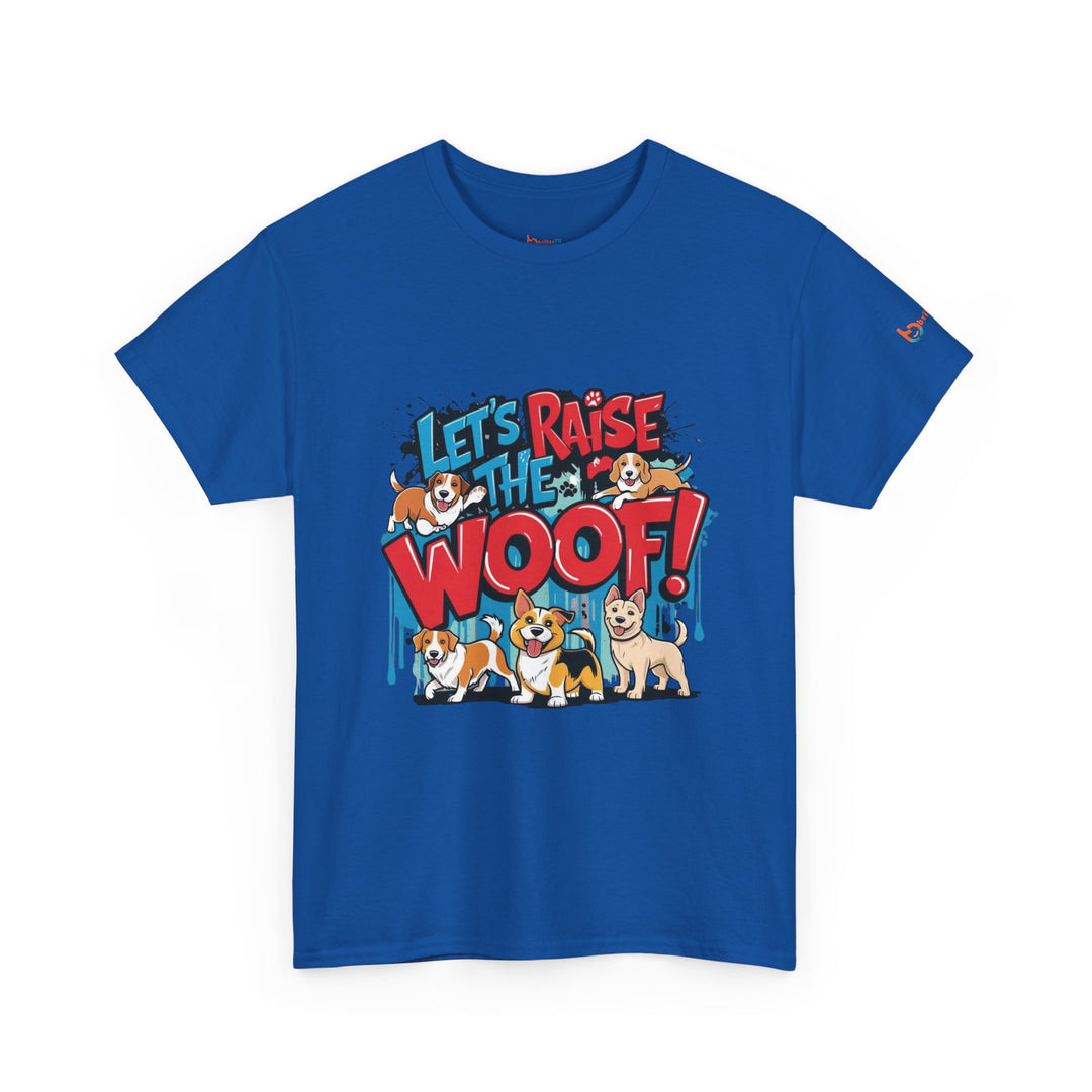 Camiseta — "¡A ladrar!" con estampado de perros de dibujos animados