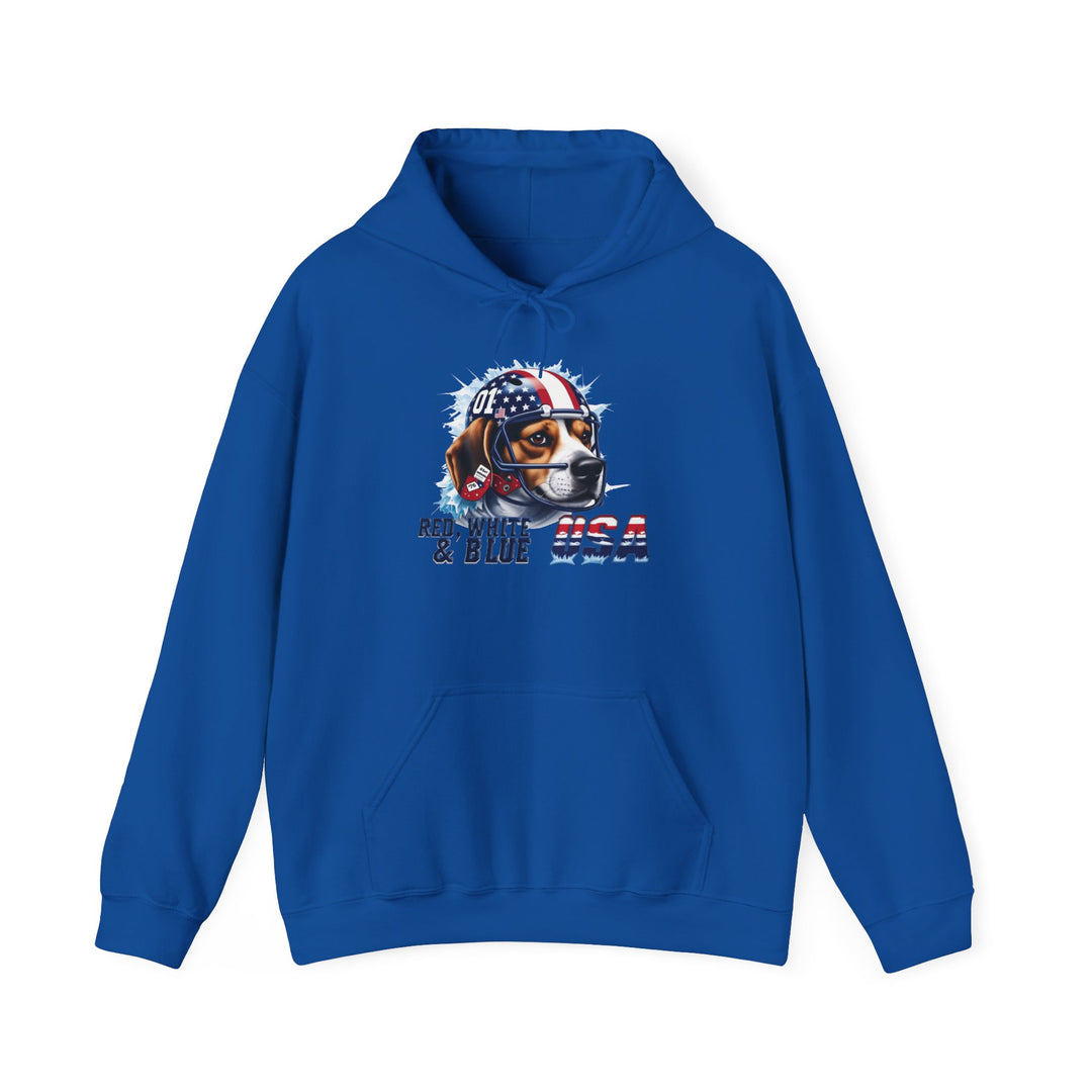 All-American Beagle Patriot Hoodie - Red, White & Blue Dog Lover Sweatshirt