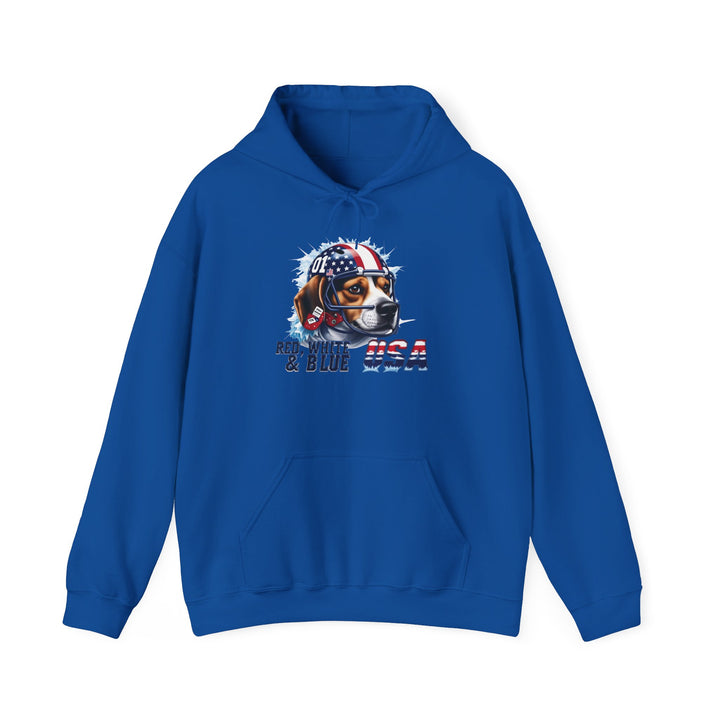 All-American Beagle Patriot Hoodie - Red, White & Blue Dog Lover Sweatshirt