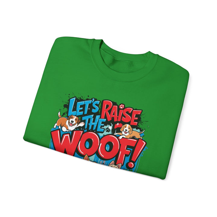 Dog Lover Sweatshirt - Let's Raise the Woof - Unisex Sweatshirt, Dog Enthusiast Gift, Funny Animal Lover Jumper, Cozy Crewneck Pullover, Pet