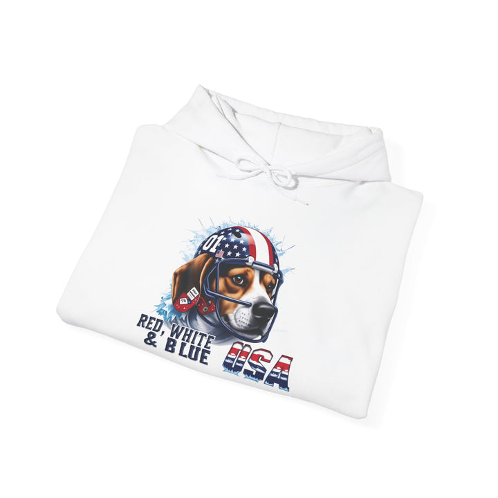Sudadera con capucha All-American Beagle Patriot - Sudadera para amantes de los perros en rojo, blanco y azul