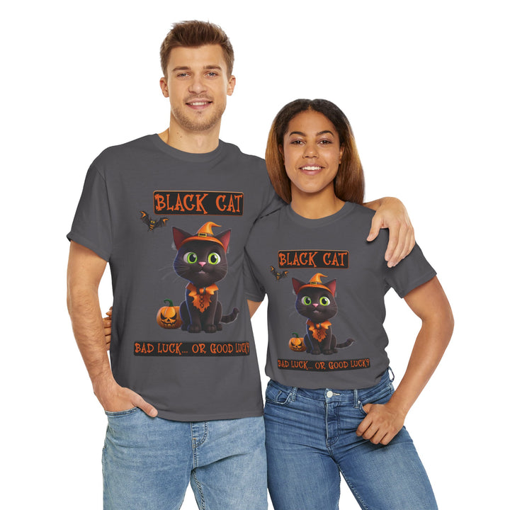 Black Cat, Bad Luck... Or Good Luck? Customized Gildan Unisex Heavy Cotton Tee