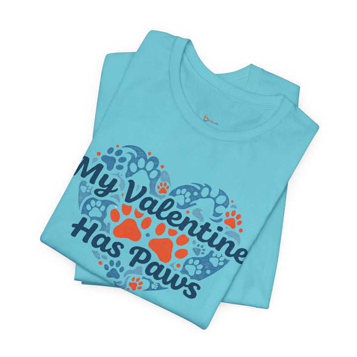 BrillasTU My Valentine Has Paws Shirt Dog Lover Cotton Blend