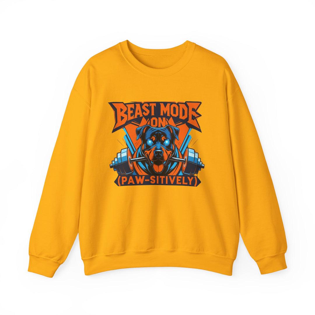 Sudadera unisex Beast Mode, regalo divertido para amantes de las mascotas, sudadera de cuello redondo, ropa acogedora para amantes de los perros, sudadera para amantes de los animales