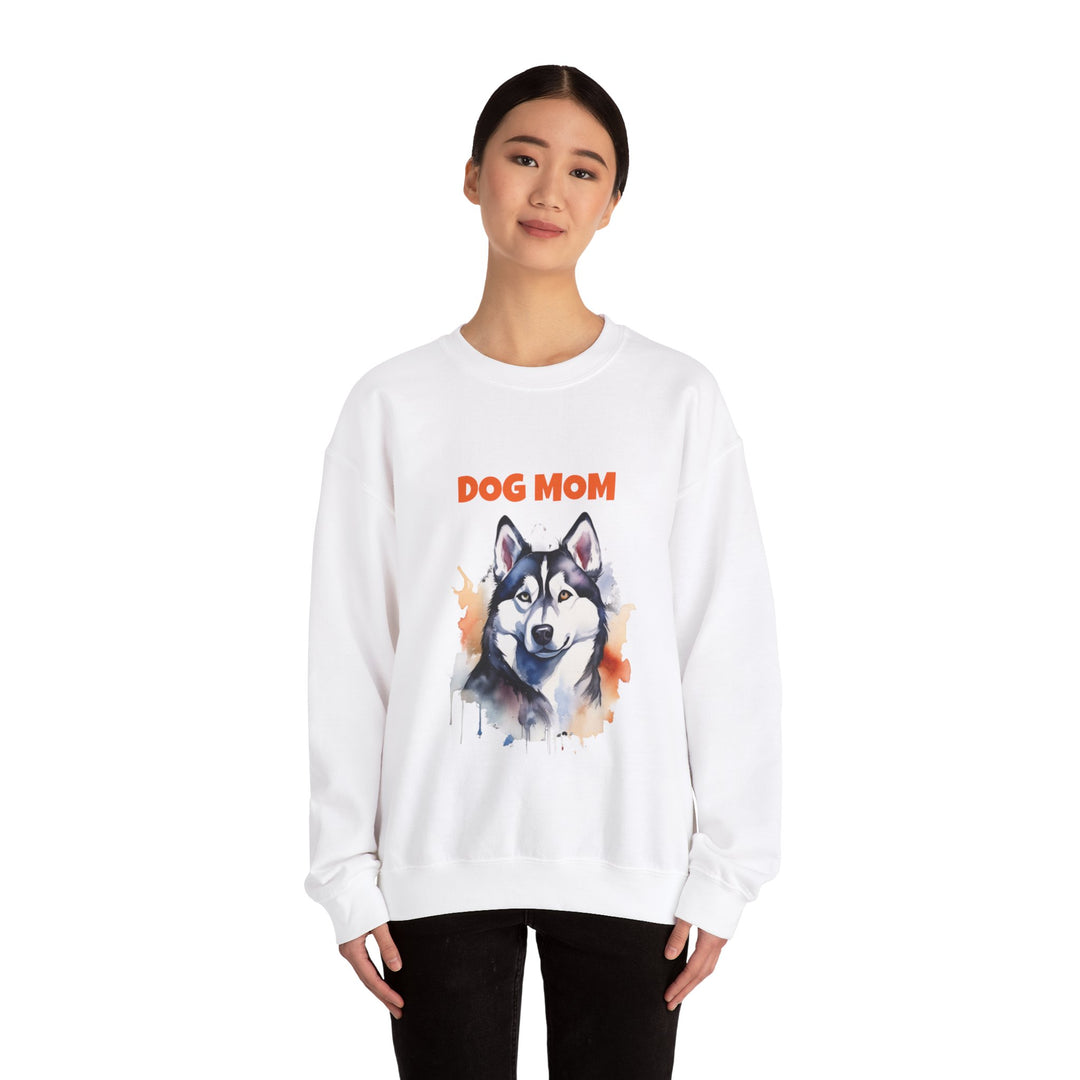 Dog Mom Siberian Husky Unisex Crewneck Sweatshirt, Gildan Animal Lover Gift - brillasTU