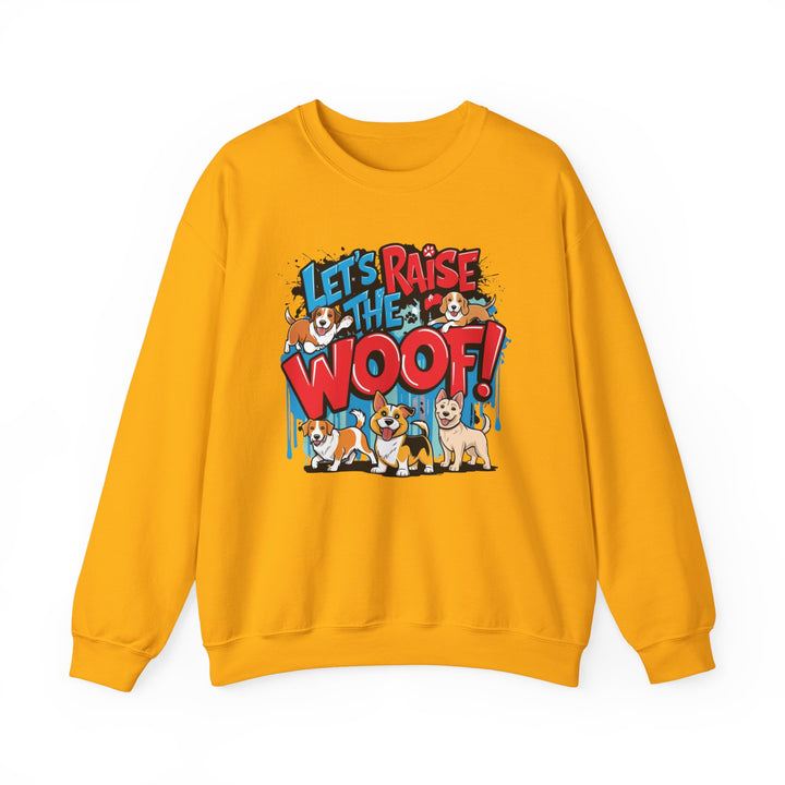 Dog Lover Sweatshirt - Let's Raise the Woof - Unisex Sweatshirt, Dog Enthusiast Gift, Funny Animal Lover Jumper, Cozy Crewneck Pullover, Pet