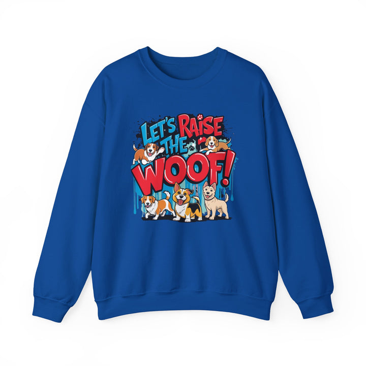 Dog Lover Sweatshirt - Let's Raise the Woof - Unisex Sweatshirt, Dog Enthusiast Gift, Funny Animal Lover Jumper, Cozy Crewneck Pullover, Pet