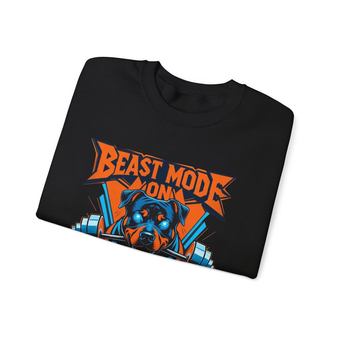 Sudadera unisex Beast Mode, regalo divertido para amantes de las mascotas, sudadera de cuello redondo, ropa acogedora para amantes de los perros, sudadera para amantes de los animales