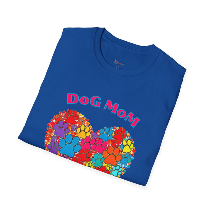 BrillasTU Colorful Paw Heart Dog Mom Softstyle Tee - Unisex Pet Shirt - brillasTU #