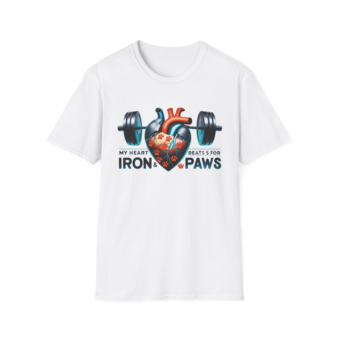 Iron & Paws Heartbeat T-Shirt, Gym Shirt, Pet Lover Gift, Fitness Apparel, Dog Owner Tee, Motivational Workout Wear