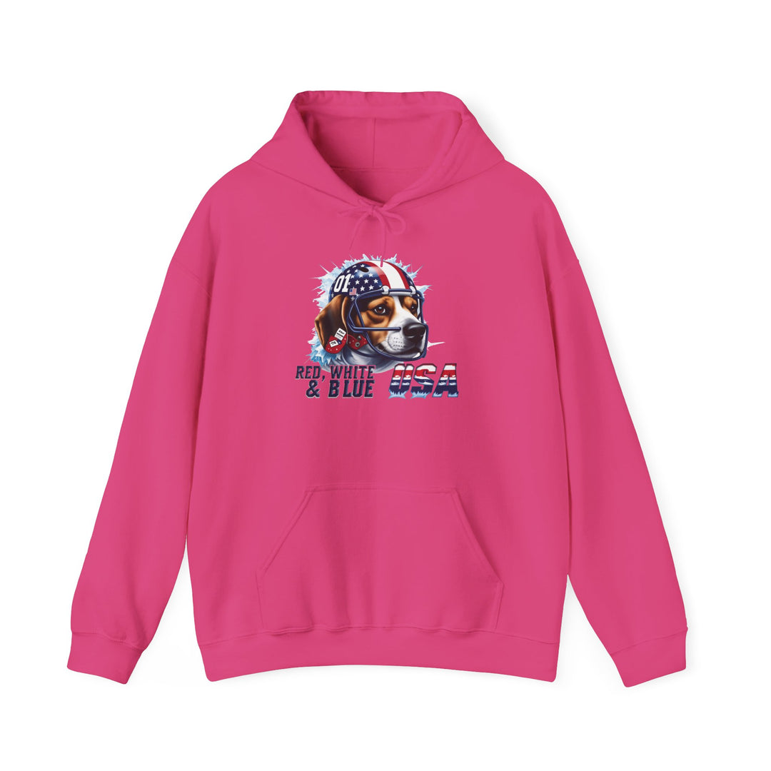 All-American Beagle Patriot Hoodie - Red, White & Blue Dog Lover Sweatshirt
