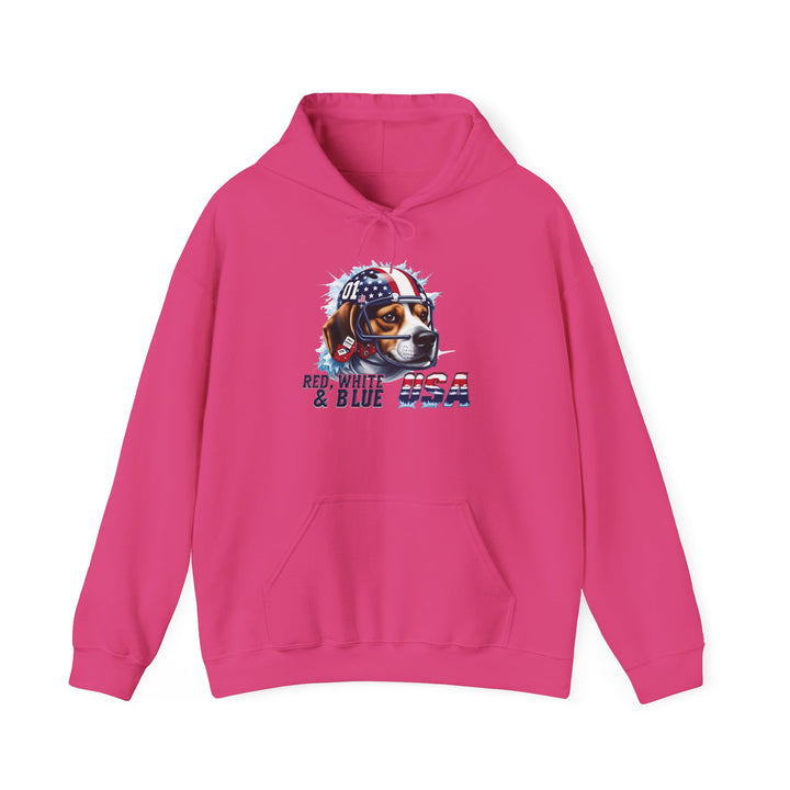 All-American Beagle Patriot Hoodie - Red, White & Blue Dog Lover Sweatshirt