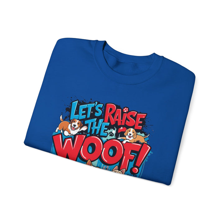 Dog Lover Sweatshirt - Let's Raise the Woof - Unisex Sweatshirt, Dog Enthusiast Gift, Funny Animal Lover Jumper, Cozy Crewneck Pullover, Pet
