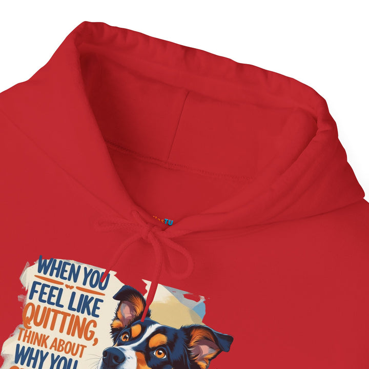 Sudadera con capucha para amantes de los perros | "Cuando sientas ganas de rendirte, piensa en por qué empezaste"