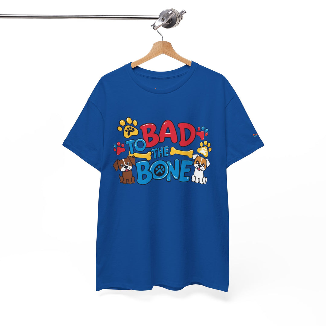 Bad to the Bone Dog Lover T-Shirt - Paw Print Graphic Tee