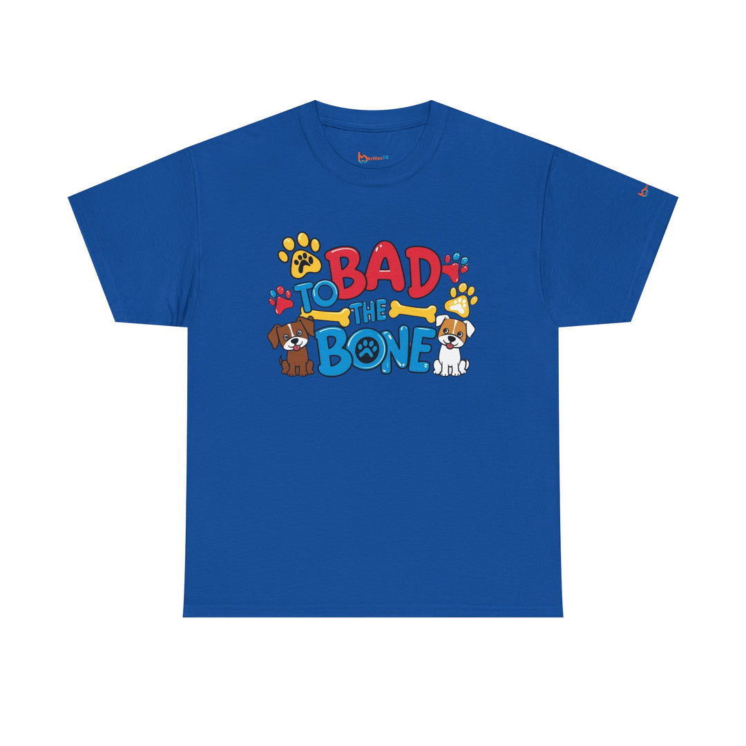 Bad to the Bone Dog Lover T-Shirt - Paw Print Graphic Tee