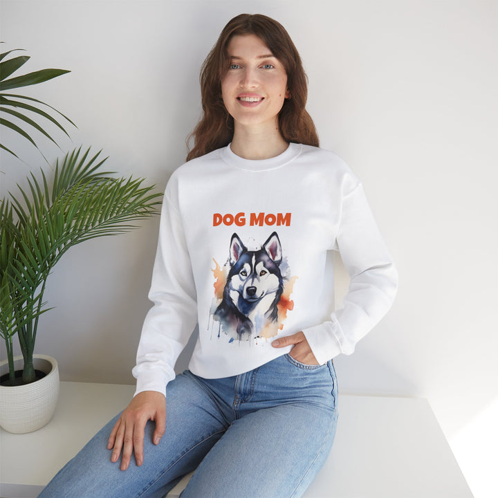 Dog Mom Siberian Husky Unisex Crewneck Sweatshirt, Gildan Animal Lover Gift - brillasTU