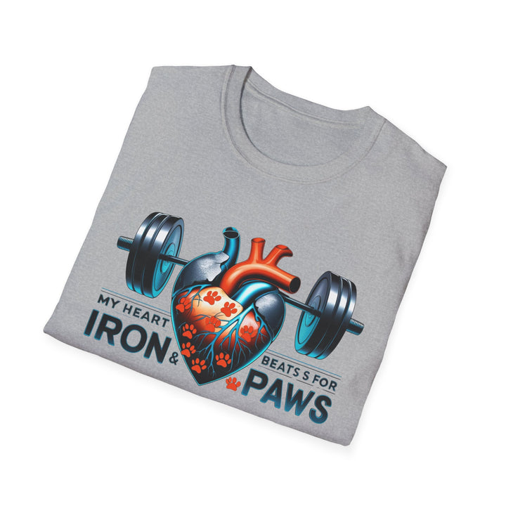 Iron & Paws Heartbeat T-Shirt, Gym Shirt, Pet Lover Gift, Fitness Apparel, Dog Owner Tee, Motivational Workout Wear