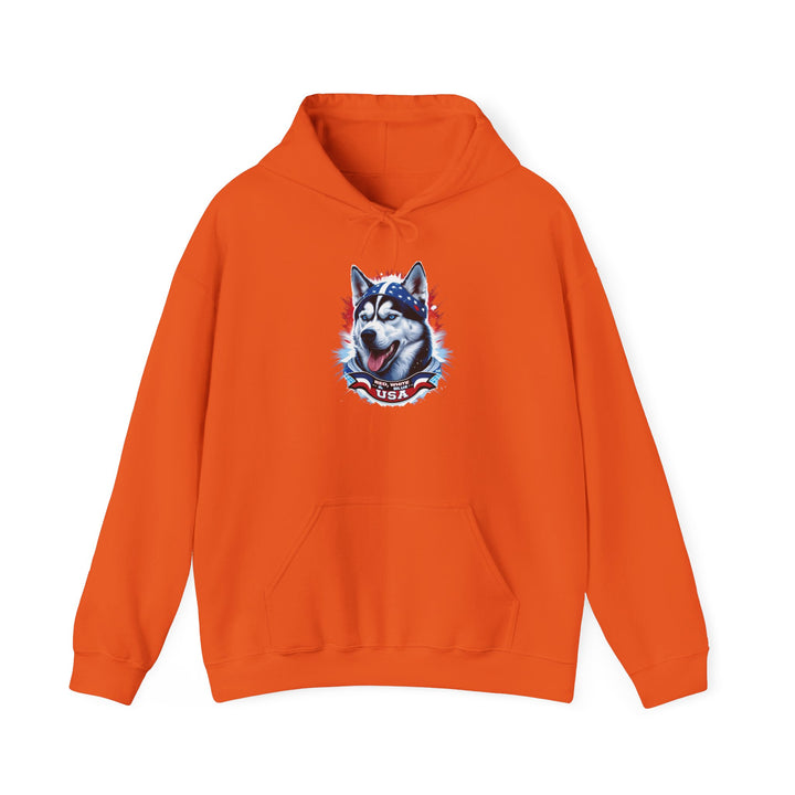 Patriotic Husky Hoodie - American Flag Dog Lover Sweatshirt by brillasTU