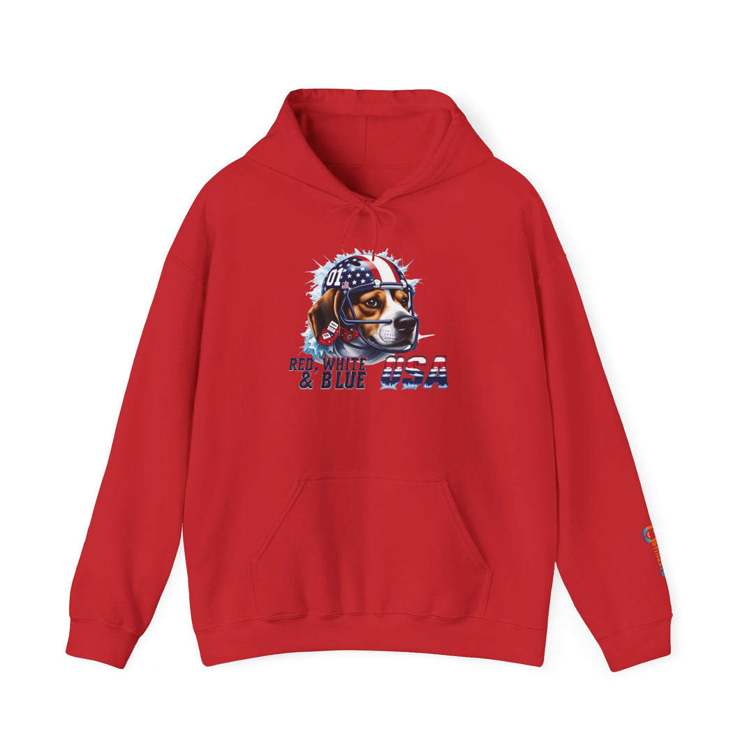 Sudadera con capucha All-American Beagle Patriot - Sudadera para amantes de los perros en rojo, blanco y azul