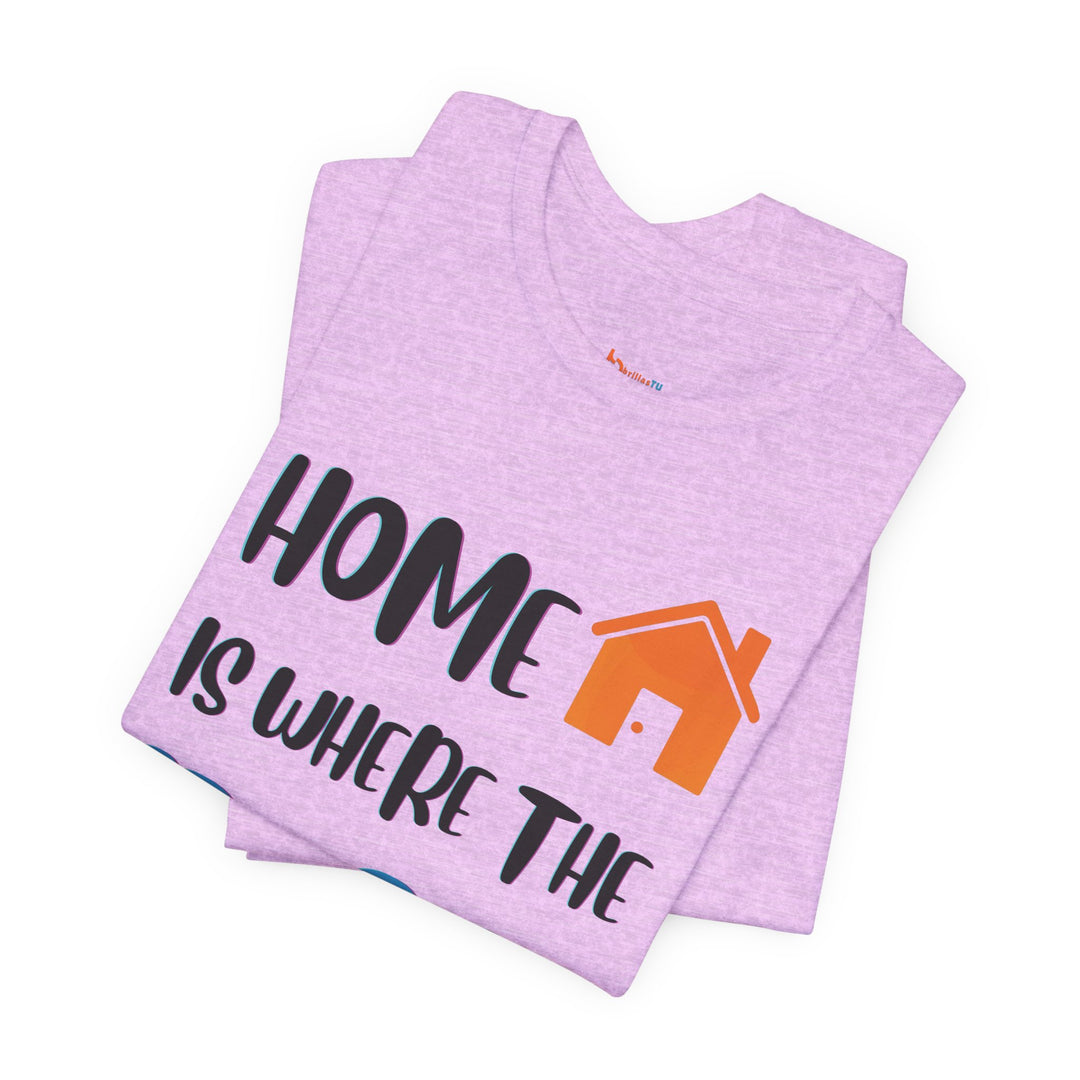 brillasTU Home Is Where The Dog Is Shirt Dog Lover Gift Cotton