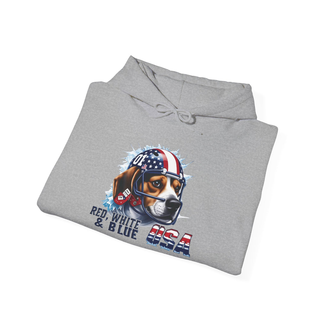 Sudadera con capucha All-American Beagle Patriot - Sudadera para amantes de los perros en rojo, blanco y azul