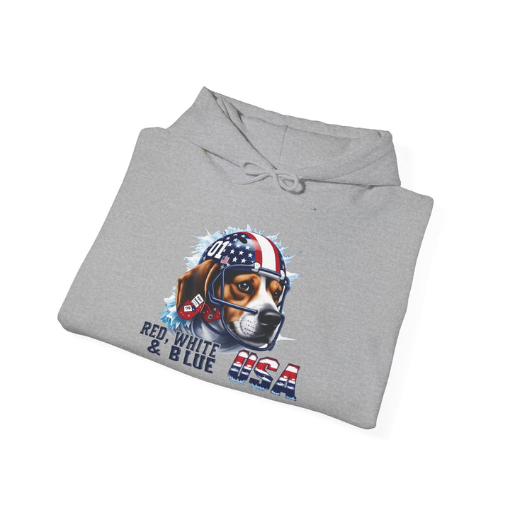 Sudadera con capucha All-American Beagle Patriot - Sudadera para amantes de los perros en rojo, blanco y azul