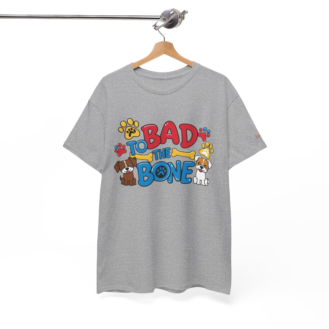 Bad to the Bone Dog Lover T-Shirt - Paw Print Graphic Tee