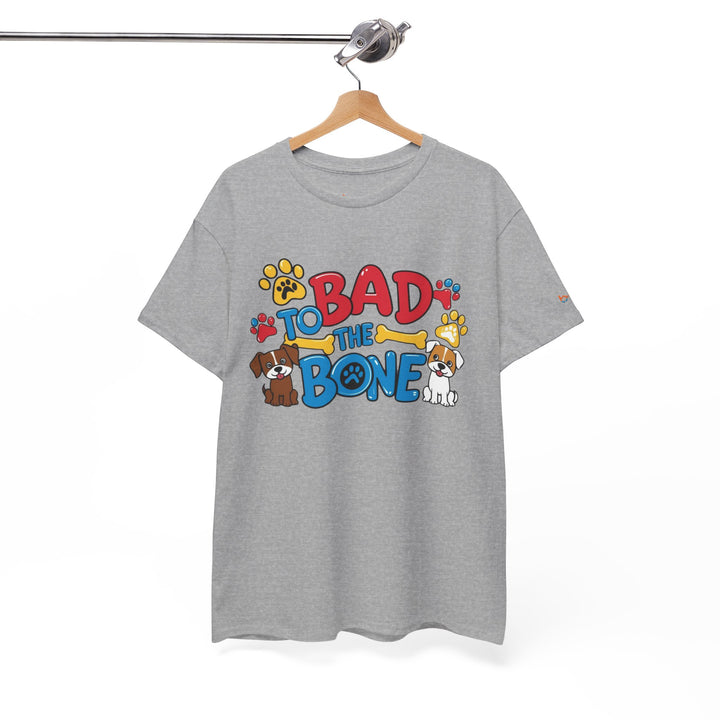 Bad to the Bone Dog Lover T-Shirt - Paw Print Graphic Tee