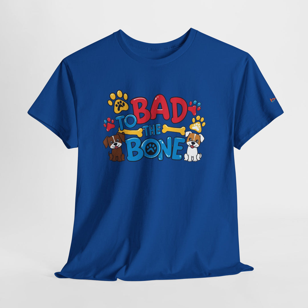 Bad to the Bone Dog Lover T-Shirt - Paw Print Graphic Tee