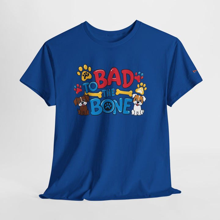 Bad to the Bone Dog Lover T-Shirt - Paw Print Graphic Tee