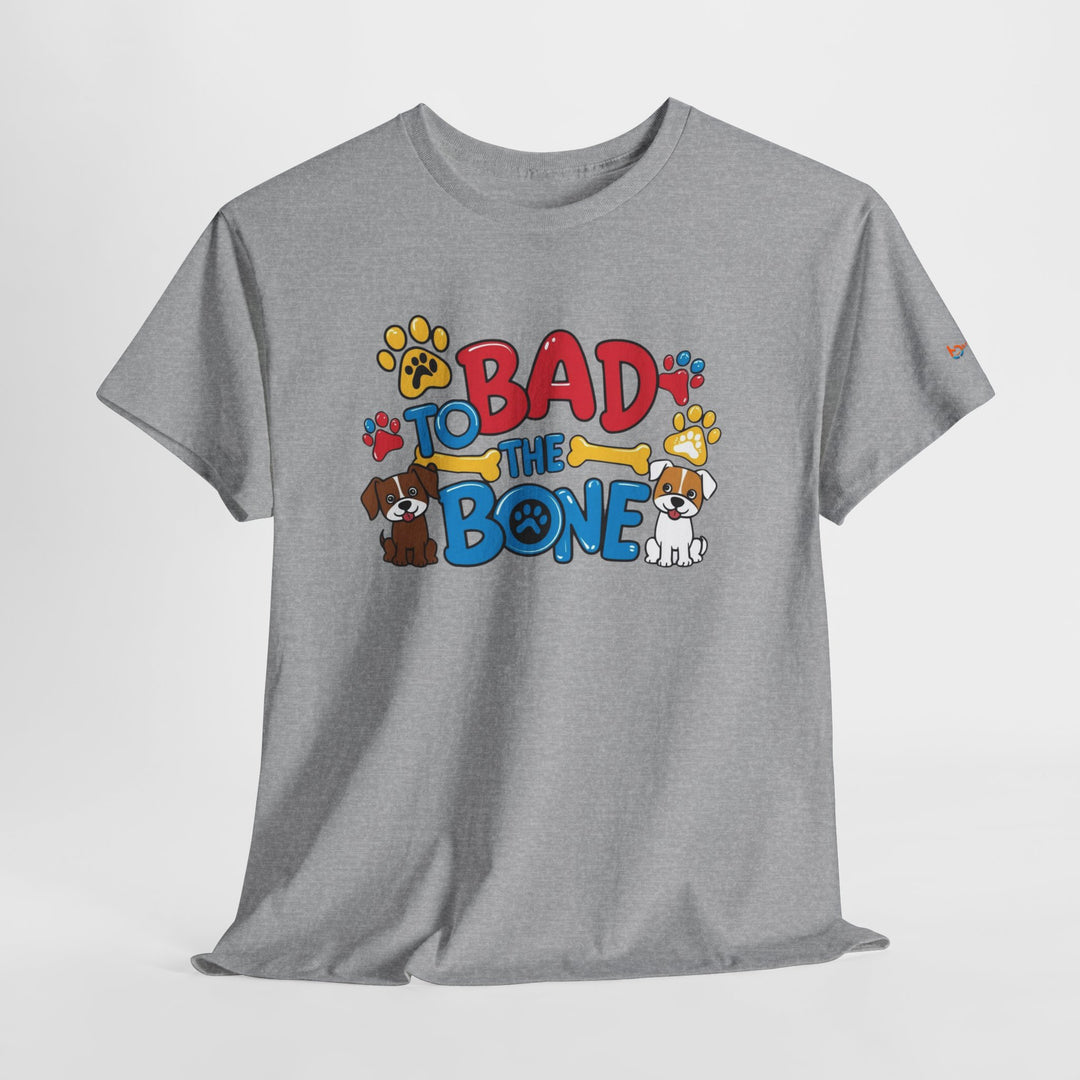 Bad to the Bone Dog Lover T-Shirt - Paw Print Graphic Tee
