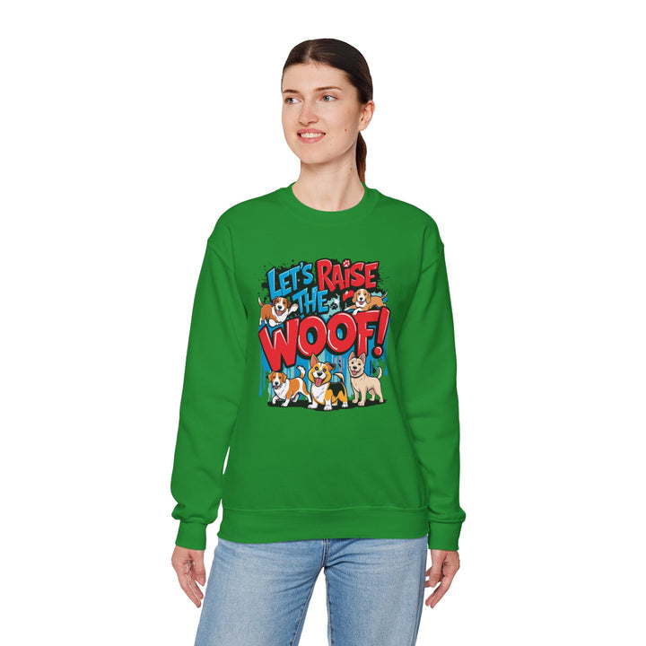 Dog Lover Sweatshirt - Let's Raise the Woof - Unisex Sweatshirt, Dog Enthusiast Gift, Funny Animal Lover Jumper, Cozy Crewneck Pullover, Pet