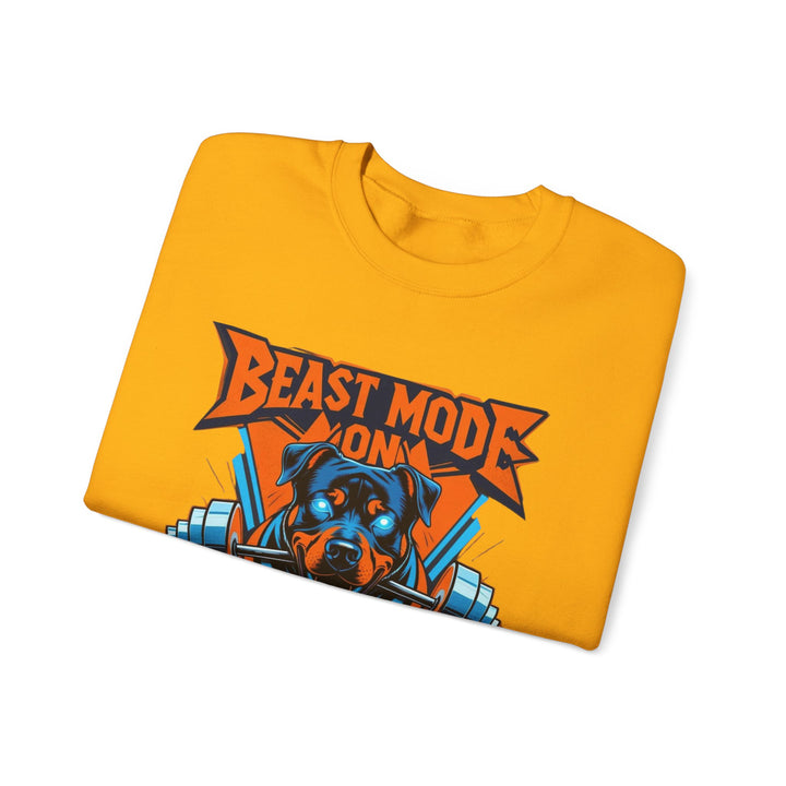 Sudadera unisex Beast Mode, regalo divertido para amantes de las mascotas, sudadera de cuello redondo, ropa acogedora para amantes de los perros, sudadera para amantes de los animales
