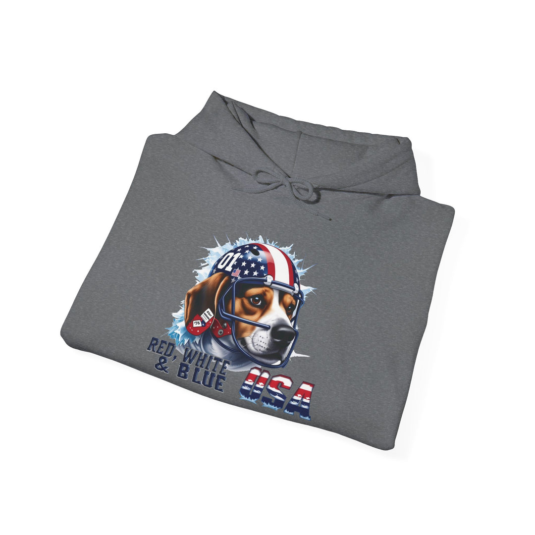 All-American Beagle Patriot Hoodie - Red, White & Blue Dog Lover Sweatshirt