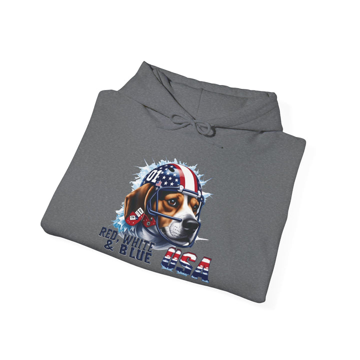 All-American Beagle Patriot Hoodie - Red, White & Blue Dog Lover Sweatshirt