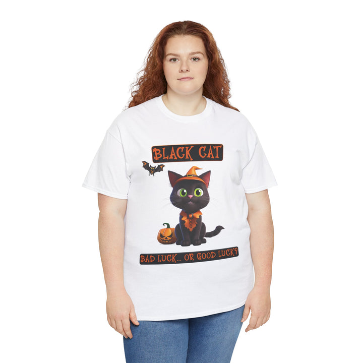 Black Cat, Bad Luck... Or Good Luck? Customized Gildan Unisex Heavy Cotton Tee - brillasTU