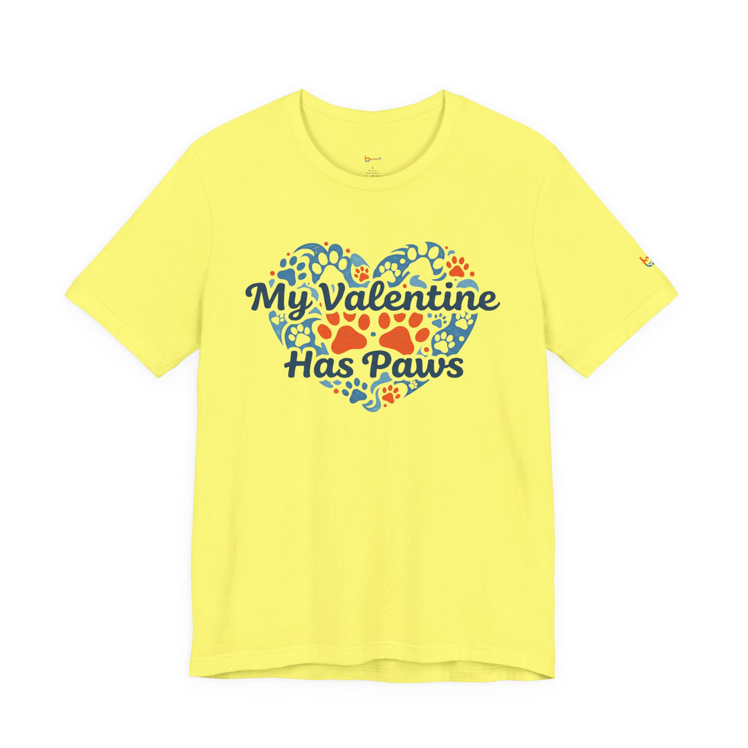 BrillasTU My Valentine Has Paws Shirt Dog Lover Cotton Blend