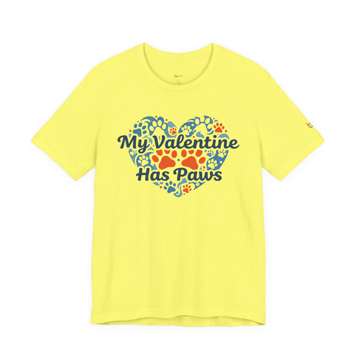 BrillasTU My Valentine Has Paws Shirt Dog Lover Cotton Blend
