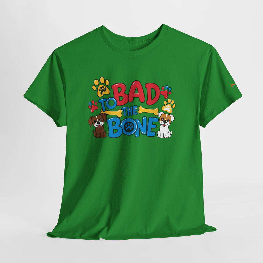 Bad to the Bone Dog Lover T-Shirt - Paw Print Graphic Tee