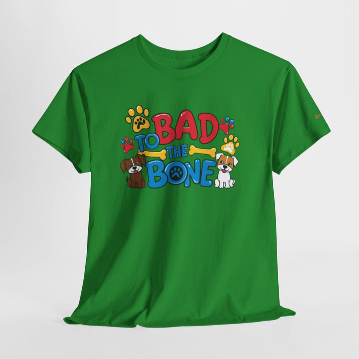Bad to the Bone Dog Lover T-Shirt - Paw Print Graphic Tee