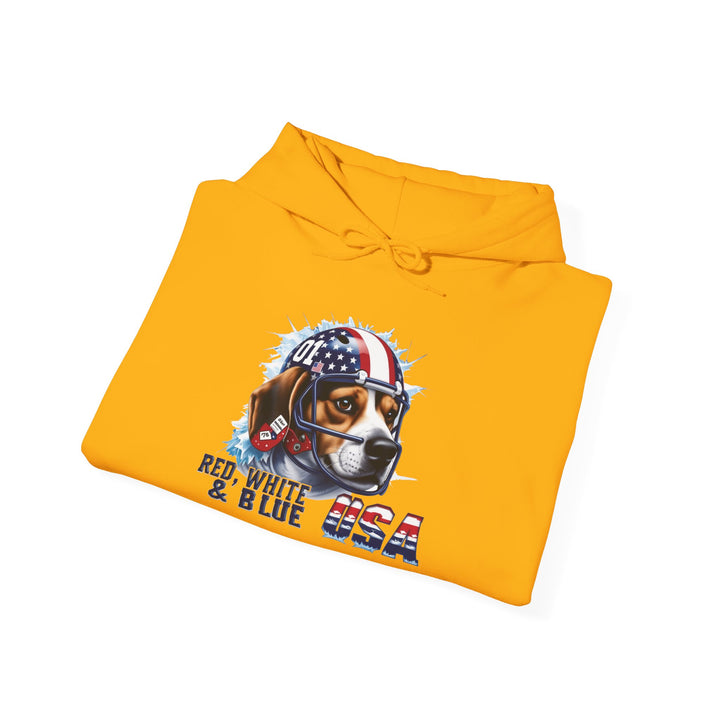 All-American Beagle Patriot Hoodie - Red, White & Blue Dog Lover Sweatshirt
