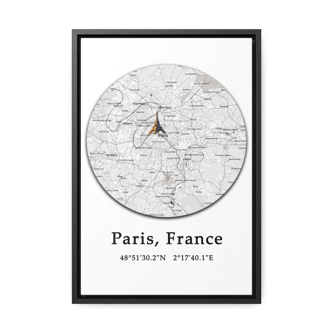 Paris France Map Gallery Canvas Wraps, Vertical FrameParis France Map Gallery Canvas Wraps, Vertical Frame. Let your personality be reflected in the artwork adorning your walls. This vertical gallery-wrapped canvas print will always look as tight and flat