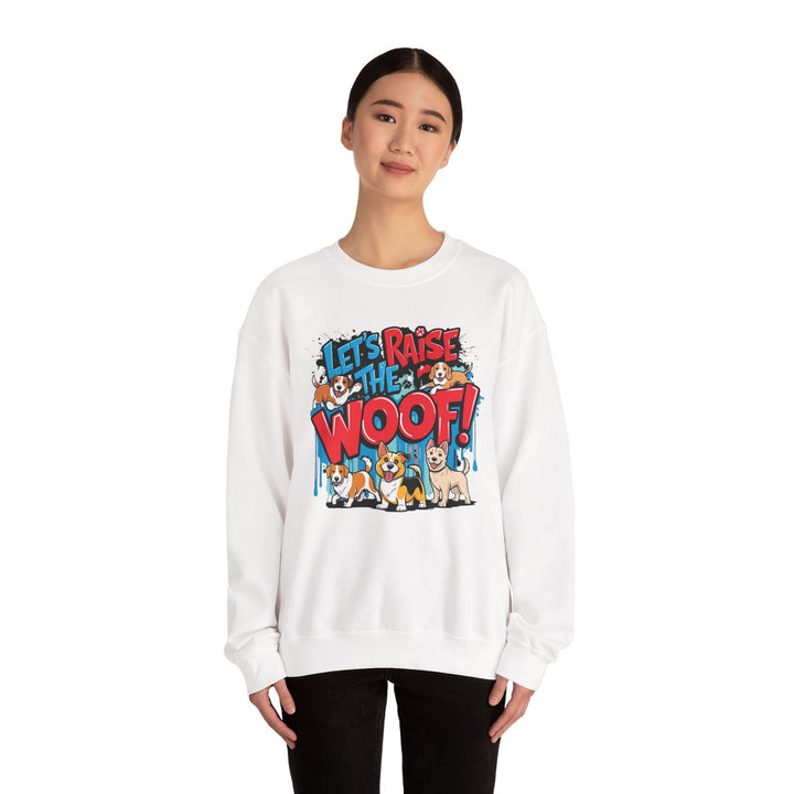 Dog Lover Sweatshirt - Let's Raise the Woof - Unisex Sweatshirt, Dog Enthusiast Gift, Funny Animal Lover Jumper, Cozy Crewneck Pullover, Pet
