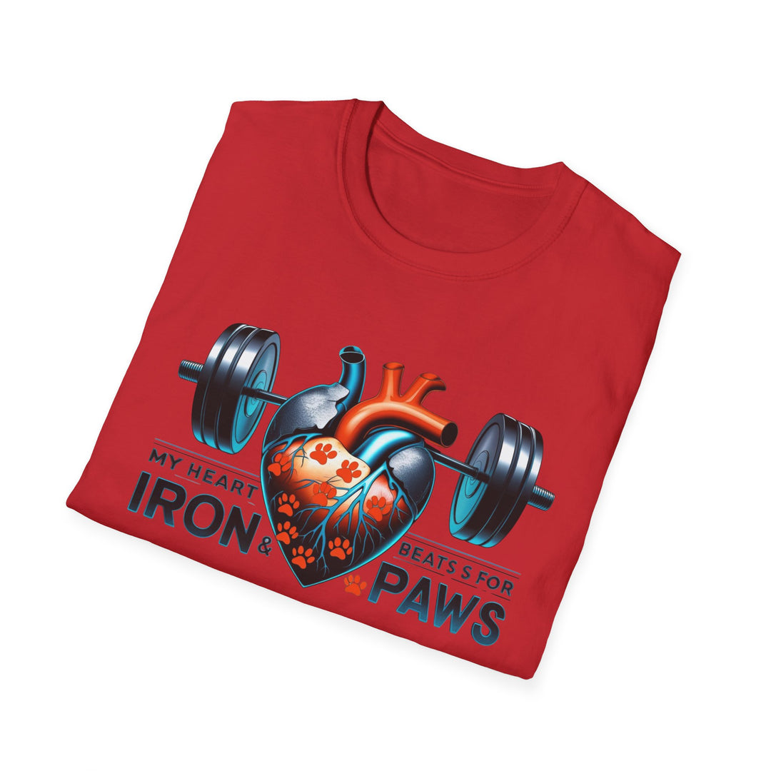 Iron & Paws Heartbeat T-Shirt, Gym Shirt, Pet Lover Gift, Fitness Apparel, Dog Owner Tee, Motivational Workout Wear