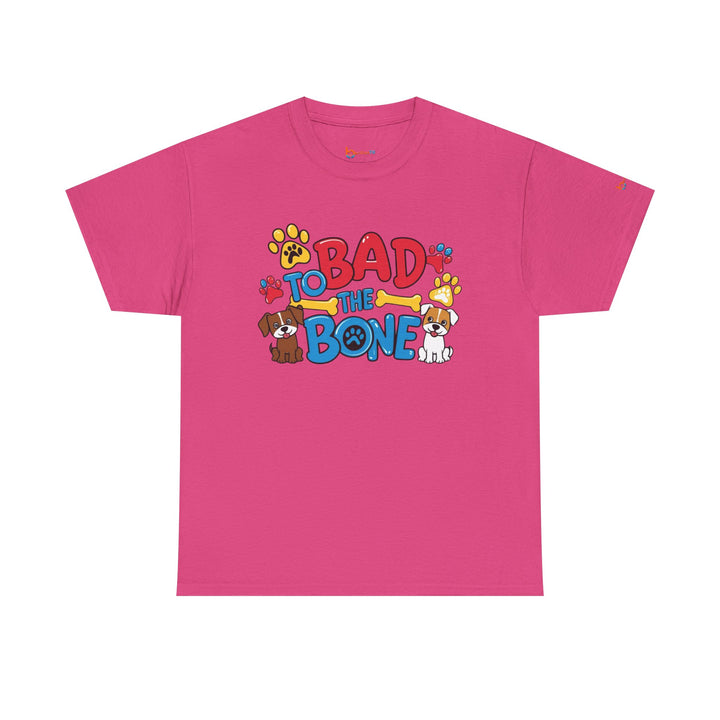 Bad to the Bone Dog Lover T-Shirt - Paw Print Graphic Tee