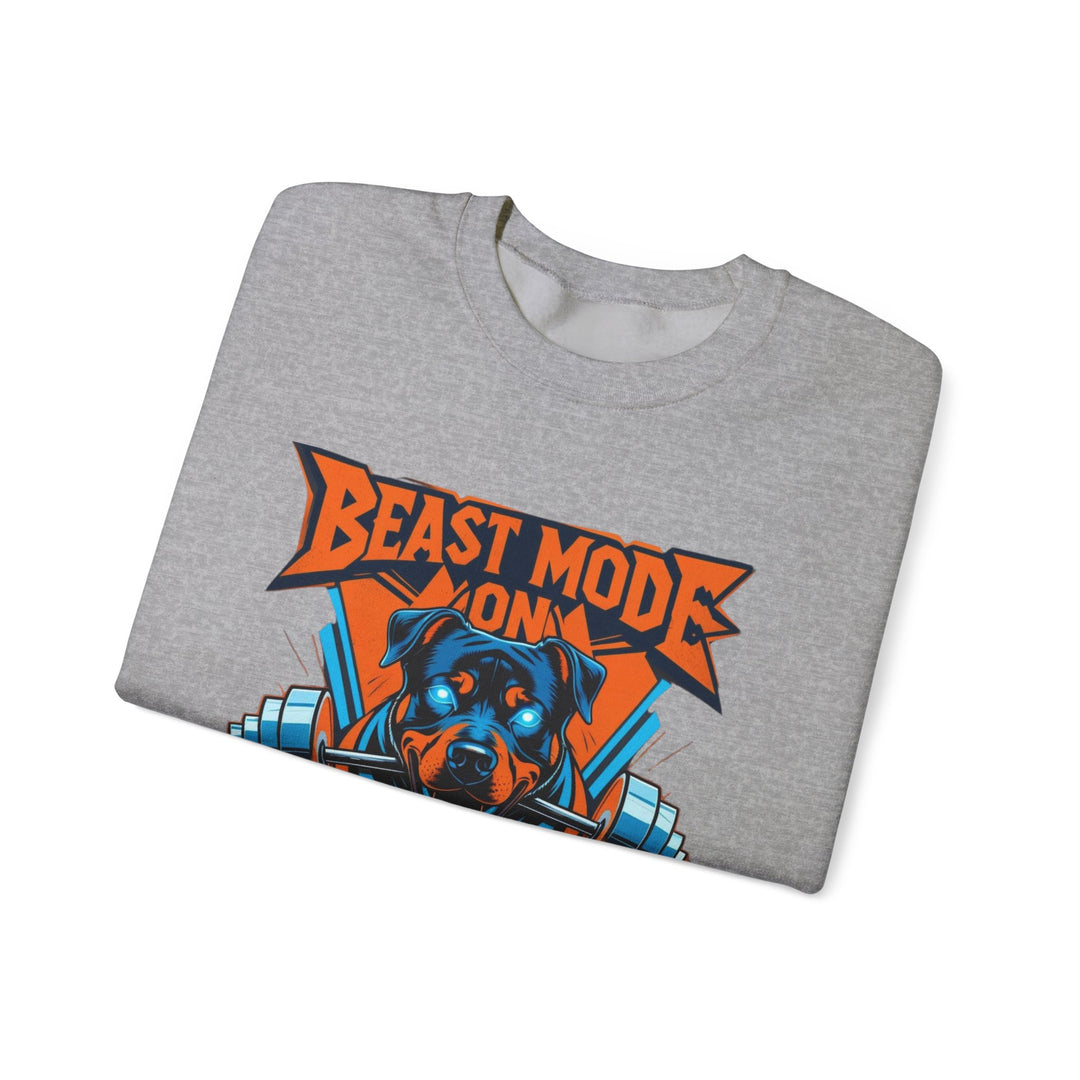 Sudadera unisex Beast Mode, regalo divertido para amantes de las mascotas, sudadera de cuello redondo, ropa acogedora para amantes de los perros, sudadera para amantes de los animales