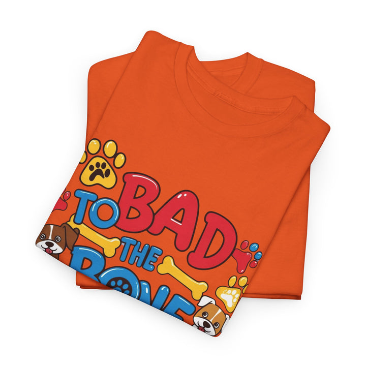 Bad to the Bone Dog Lover T-Shirt - Paw Print Graphic Tee